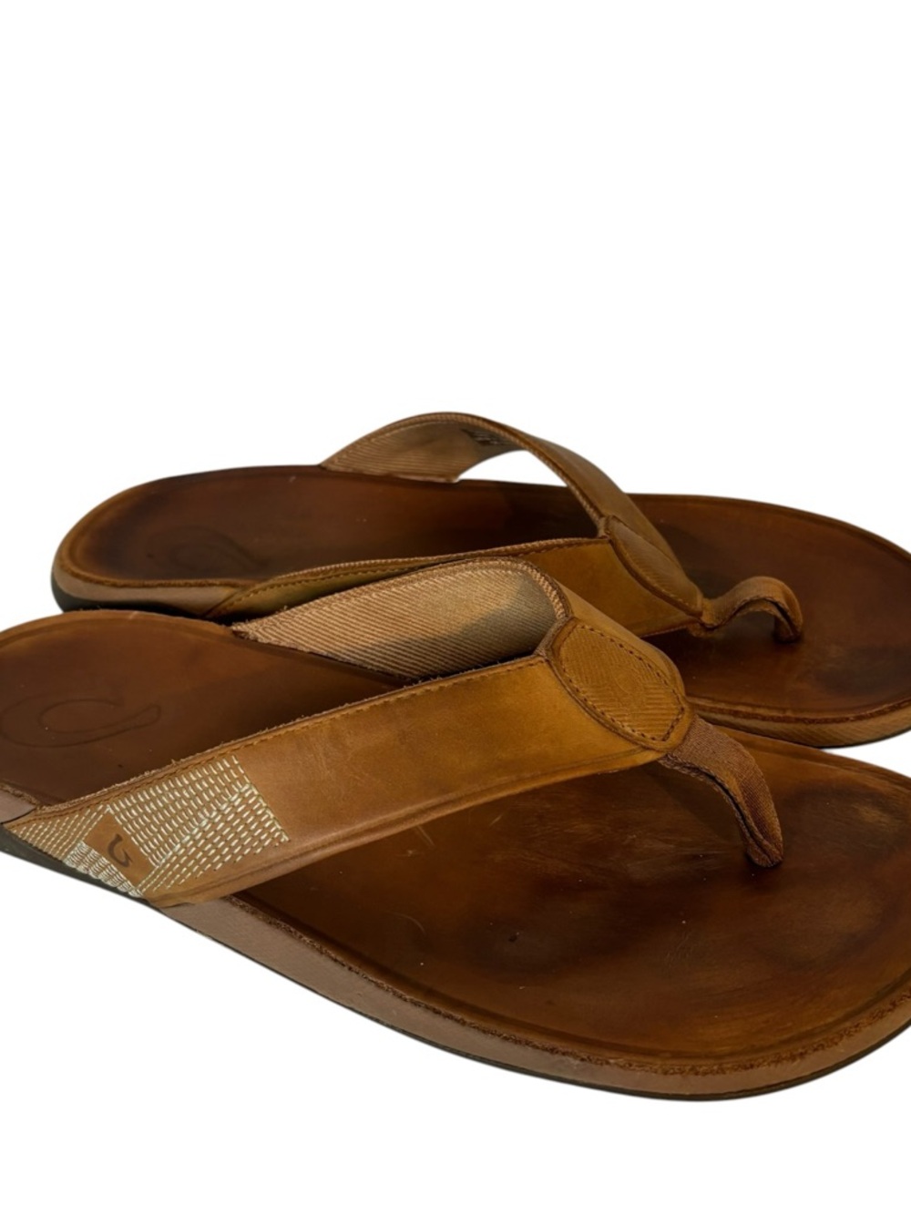 Olukai Tuahine Men’s Toffee Brown Leather Flip Flop Sandal US Size US 11 EU 44 - Picture 4 of 7